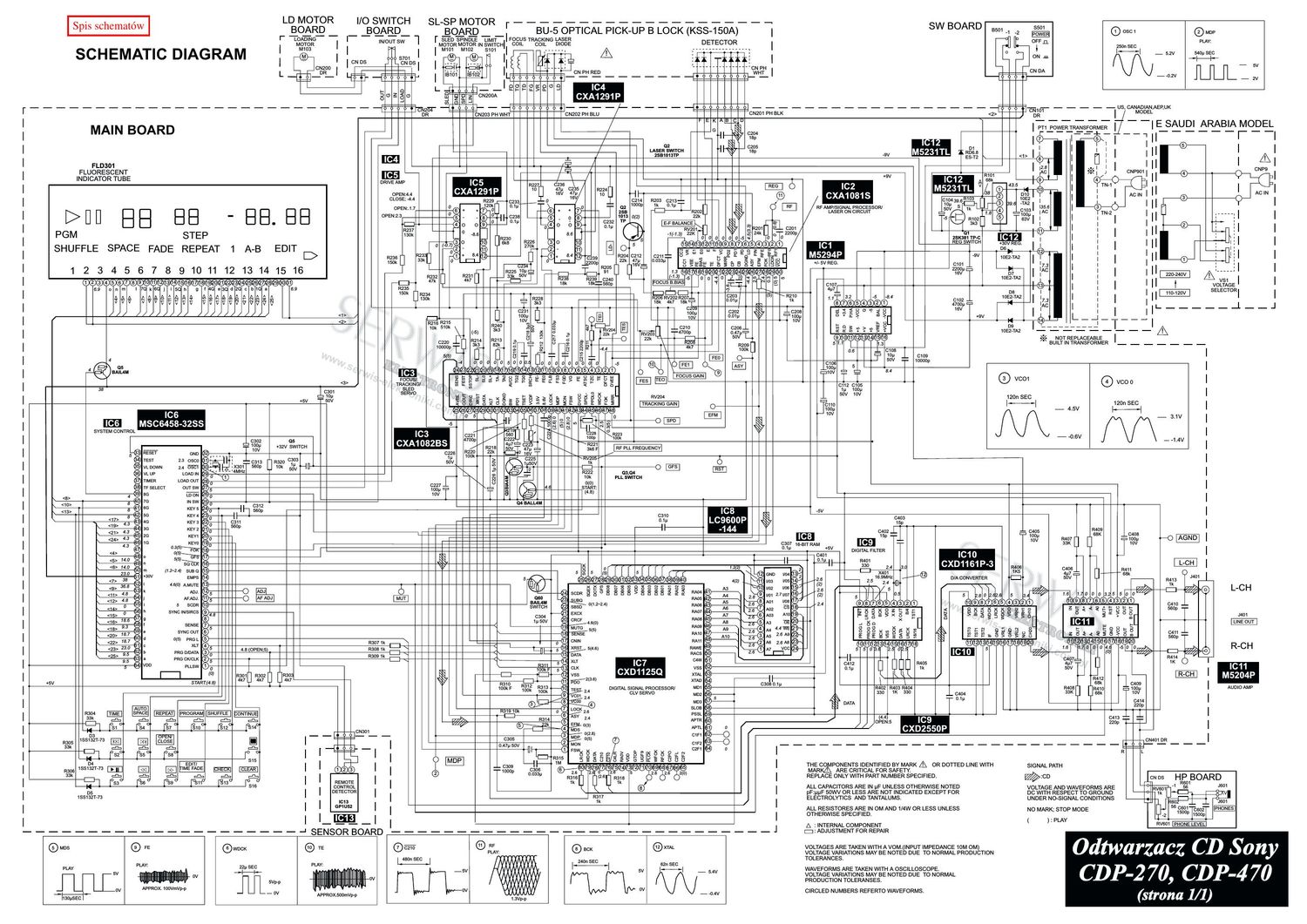 sony cdp 270 schematic