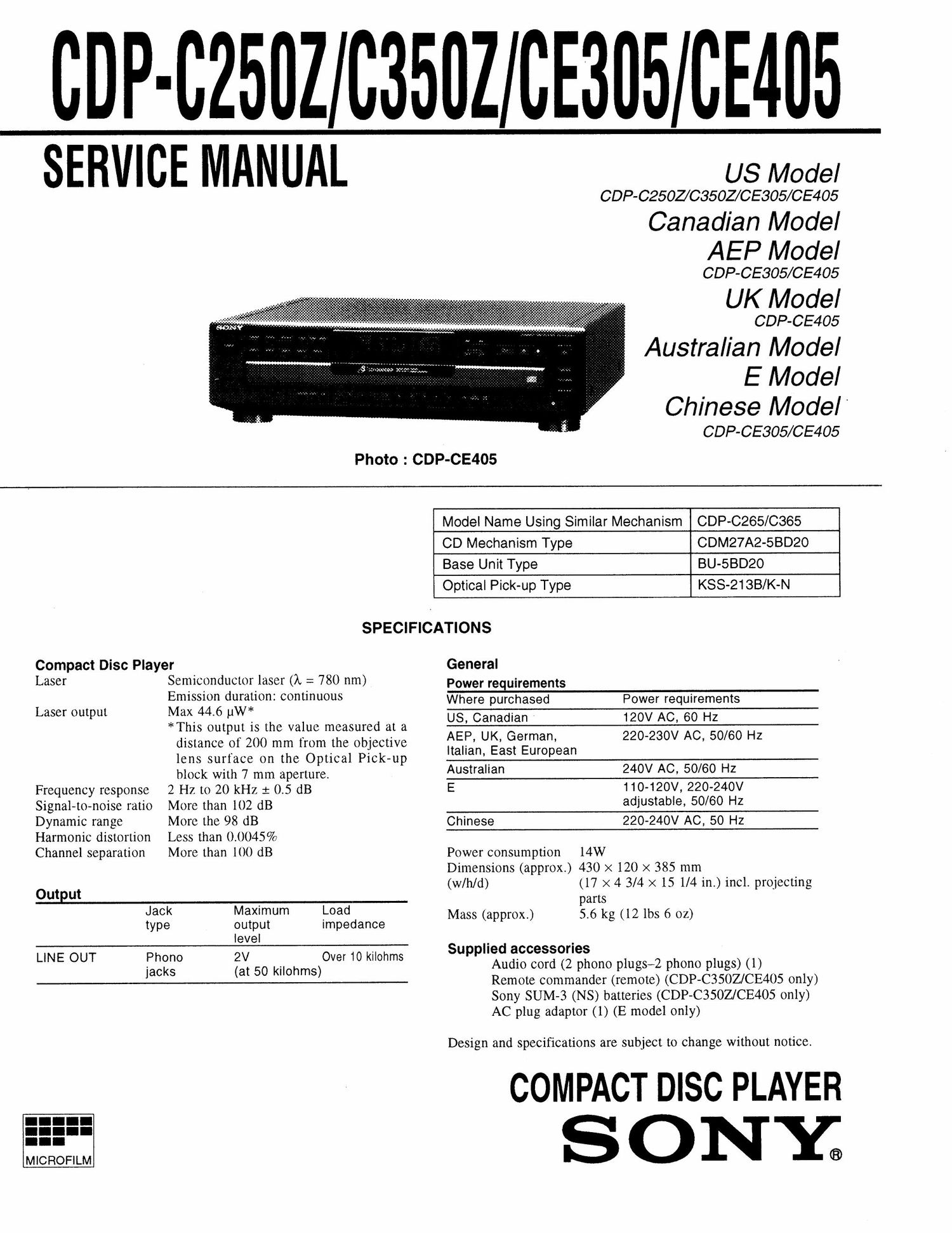 sony cdp c 250z cdp c 350z cdp c e305 cdp c e405