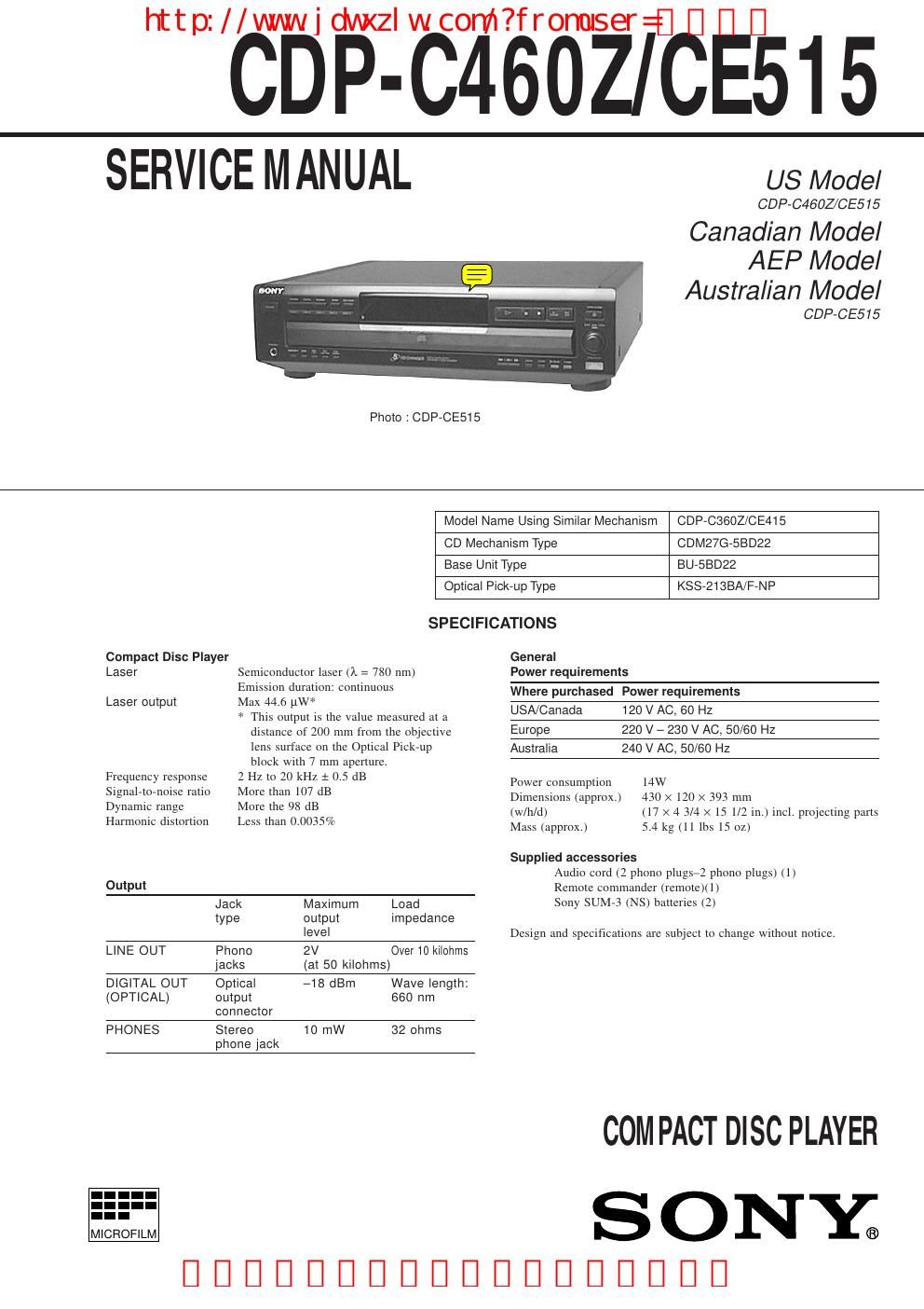 sony cdp c 460z cdp c e515