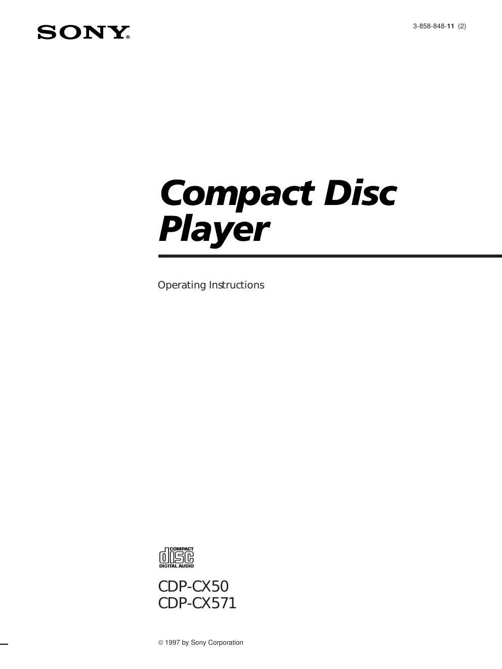 sony cdp cx 50 owners manual