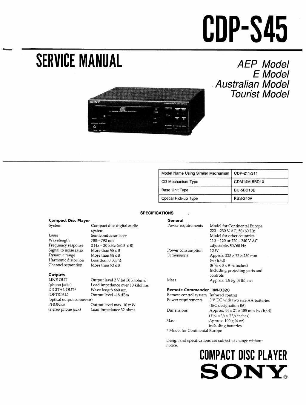 sony cdp s45