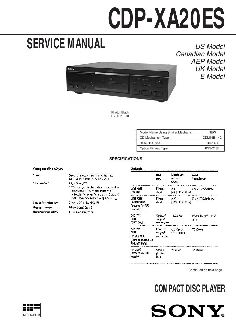 sony cdp xa20es