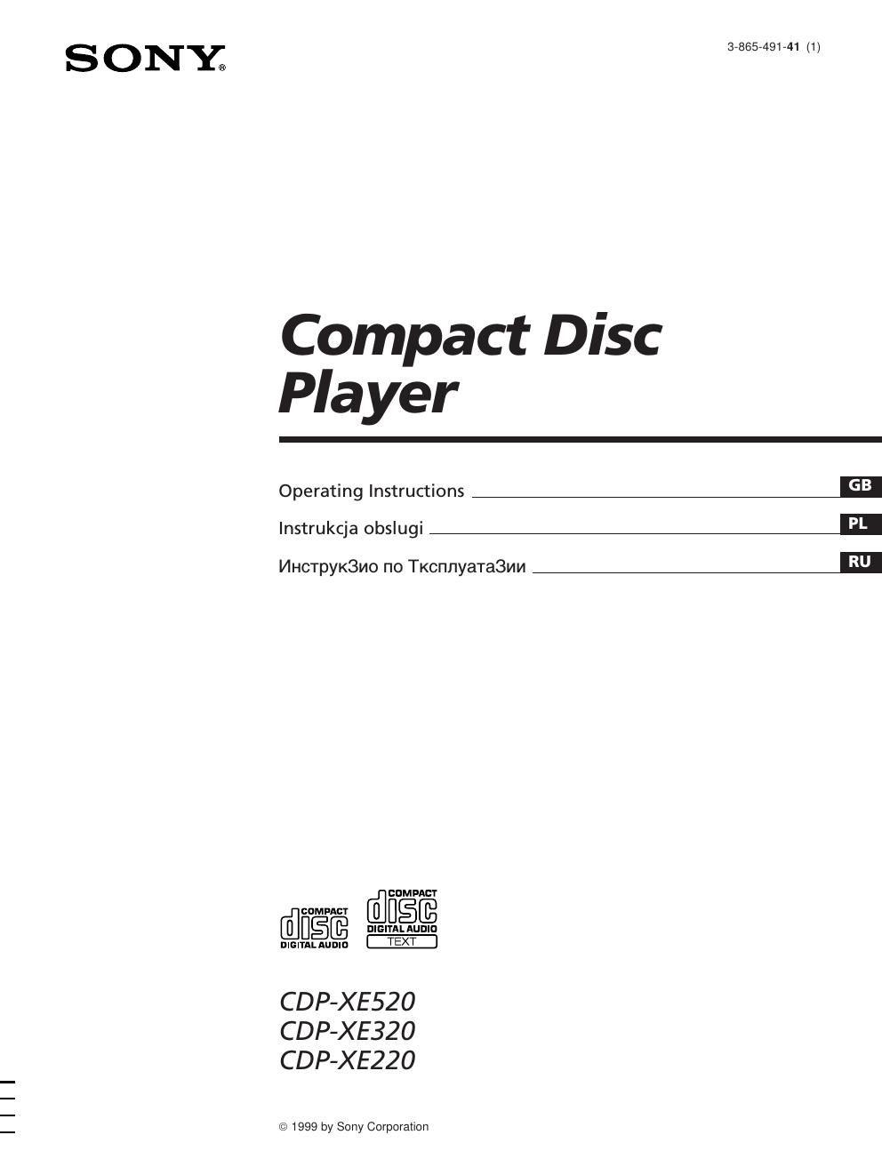sony cdp xe 520 owners manual