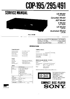 Audio Service Manuals - s / sony / sony-cdp