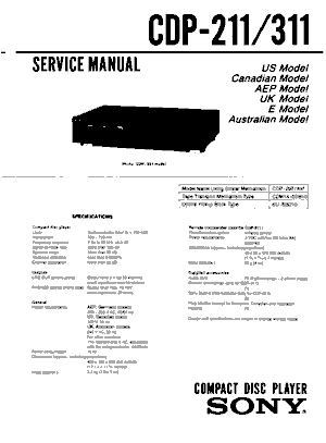 Audio Service Manuals - s / sony / sony-cdp