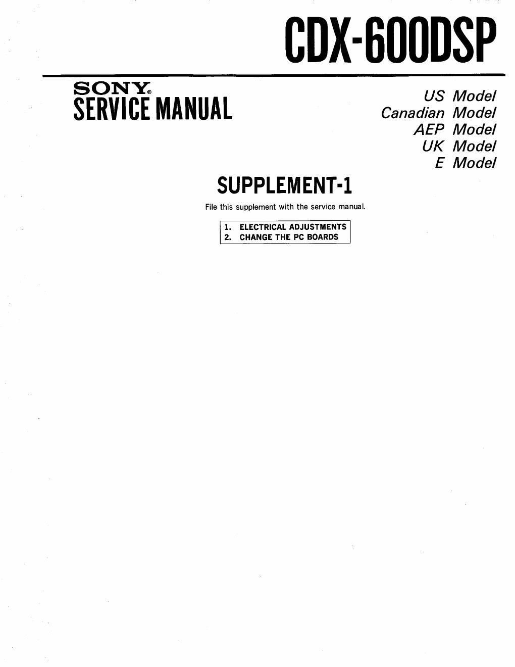 sony cdx 600 dsp service manual