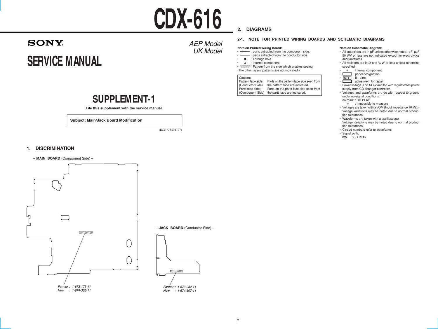 sony cdx 616 service manual