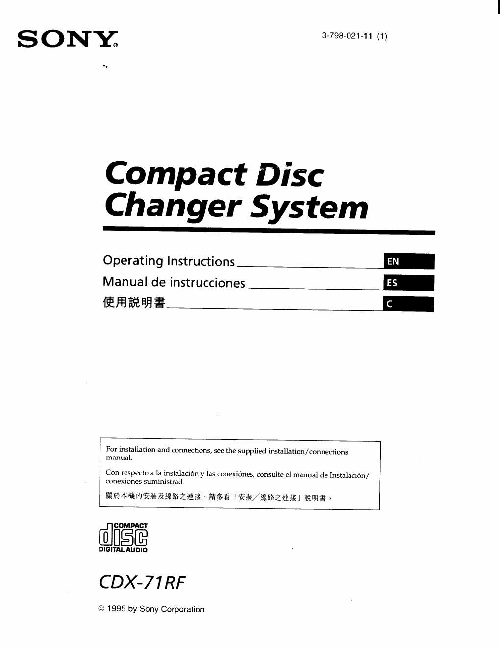sony cdx 71 rf owners manual
