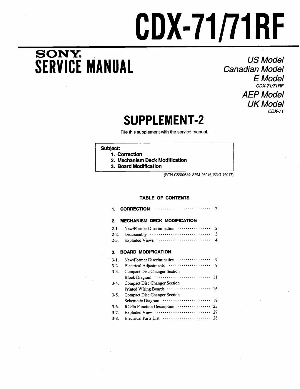 sony cdx 71 service manual