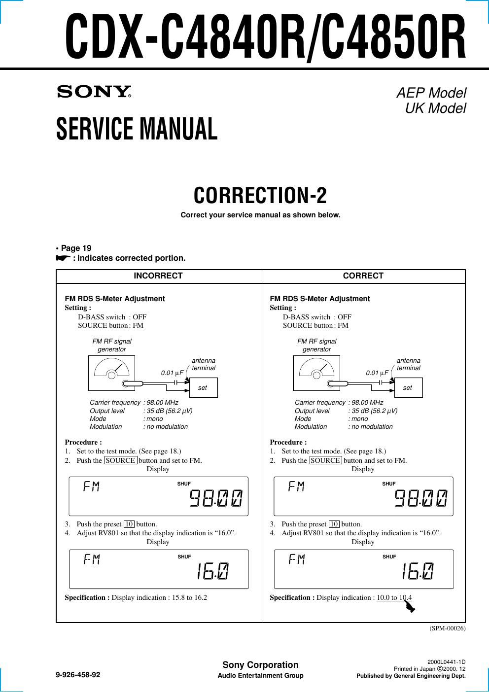 sony cdx c 4840 r service manual 1