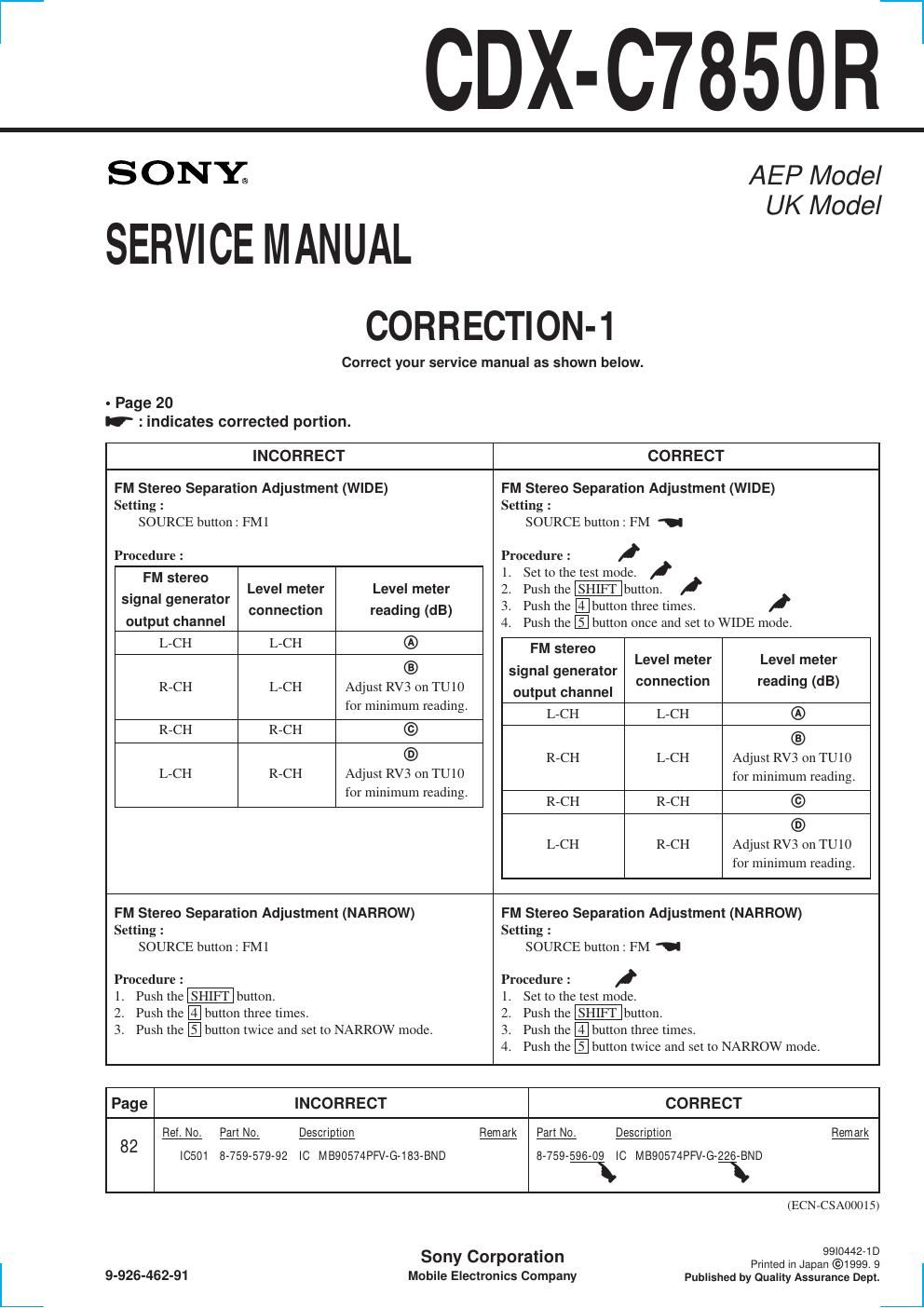 sony cdx c 7850 r service manual 1