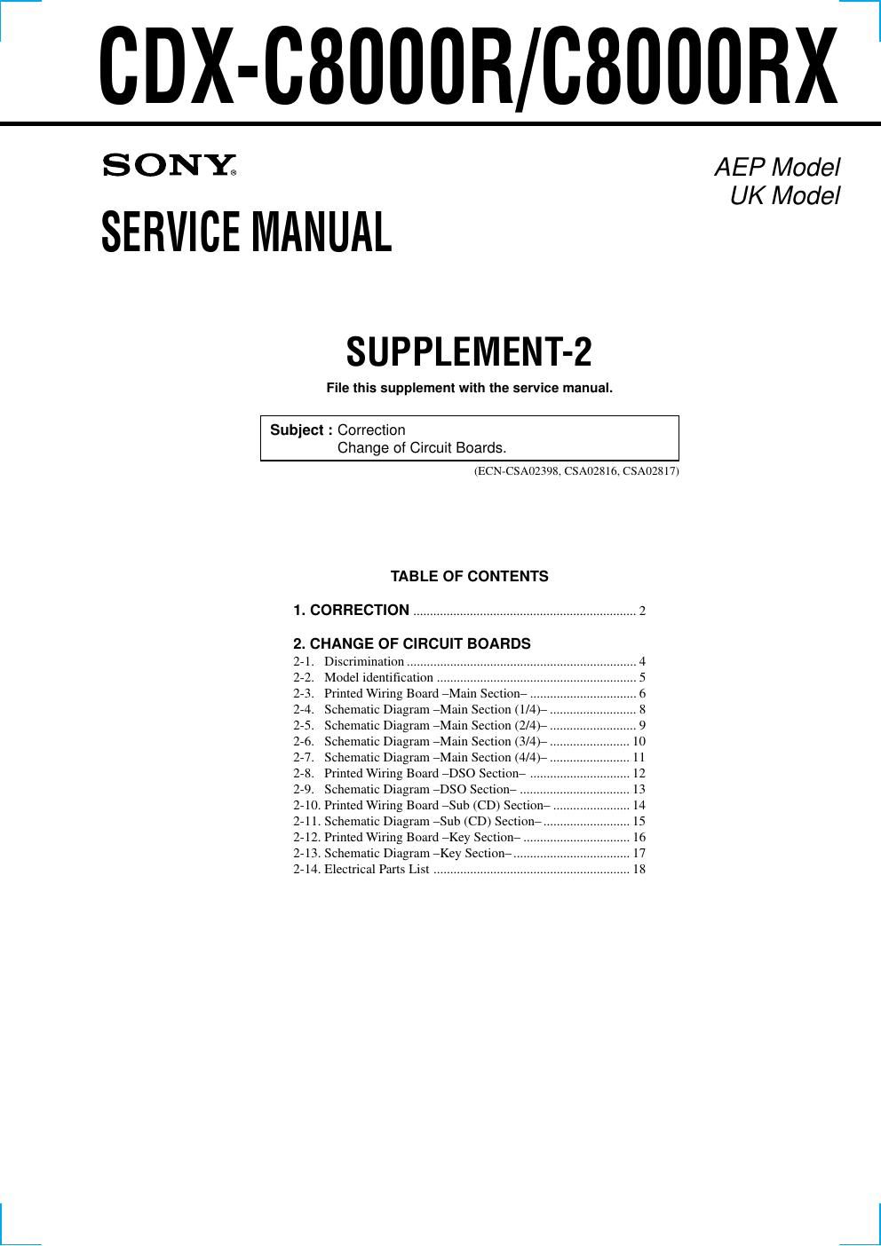 sony cdx c 8000 r service manual