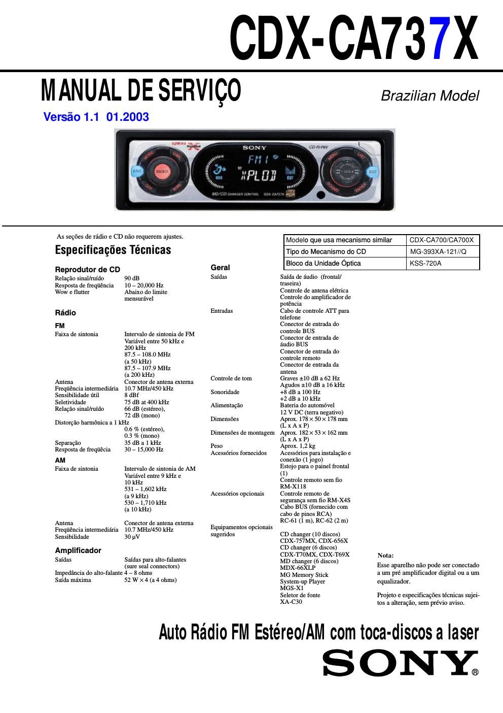 sony cdx ca 737x ver 1 1