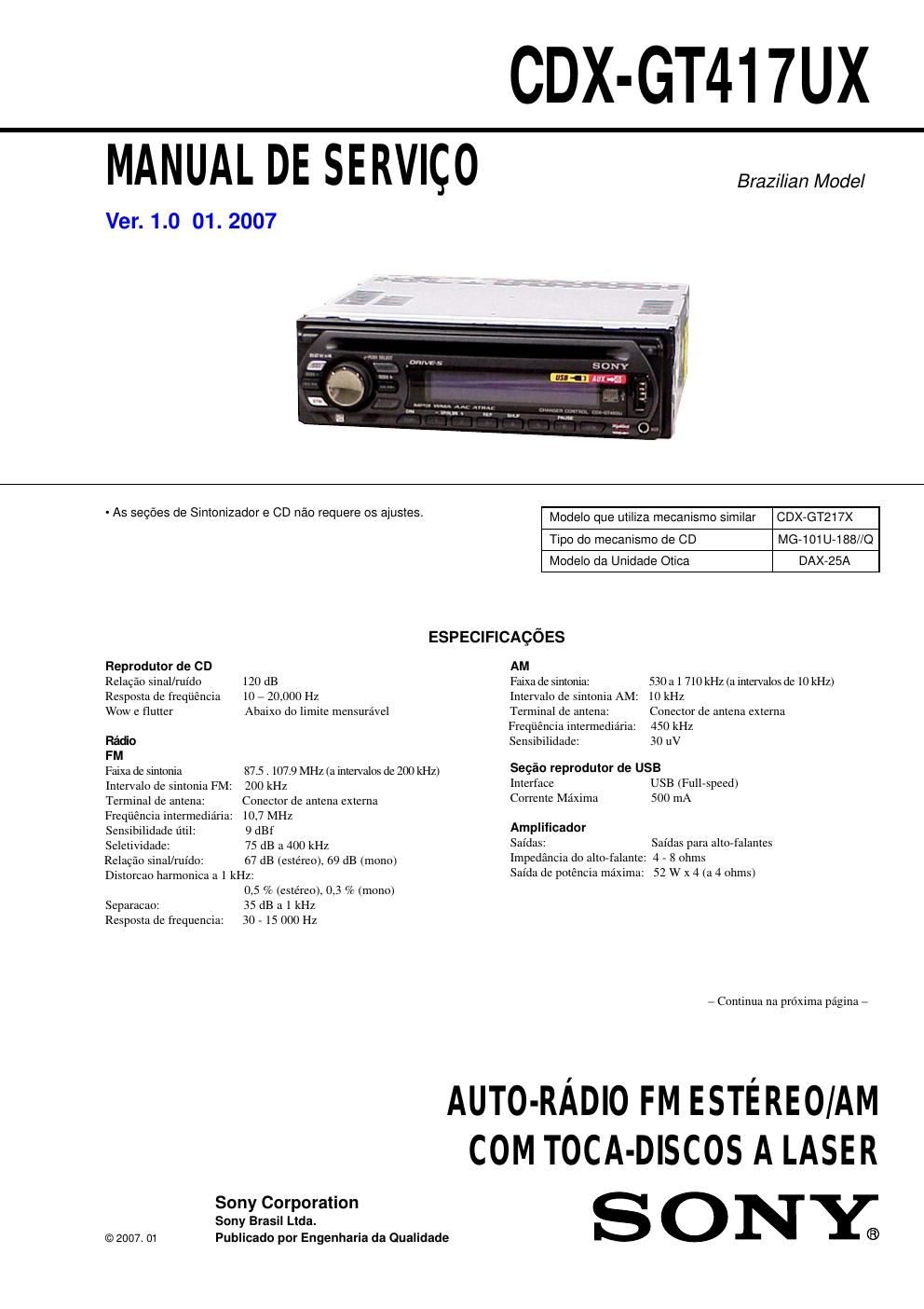 sony cdx gt 417ux