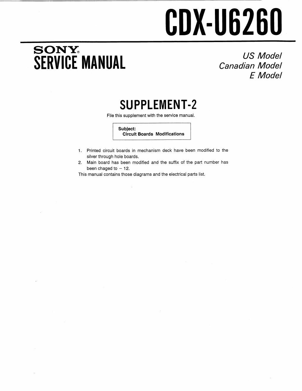 sony cdx u 6260 service manual