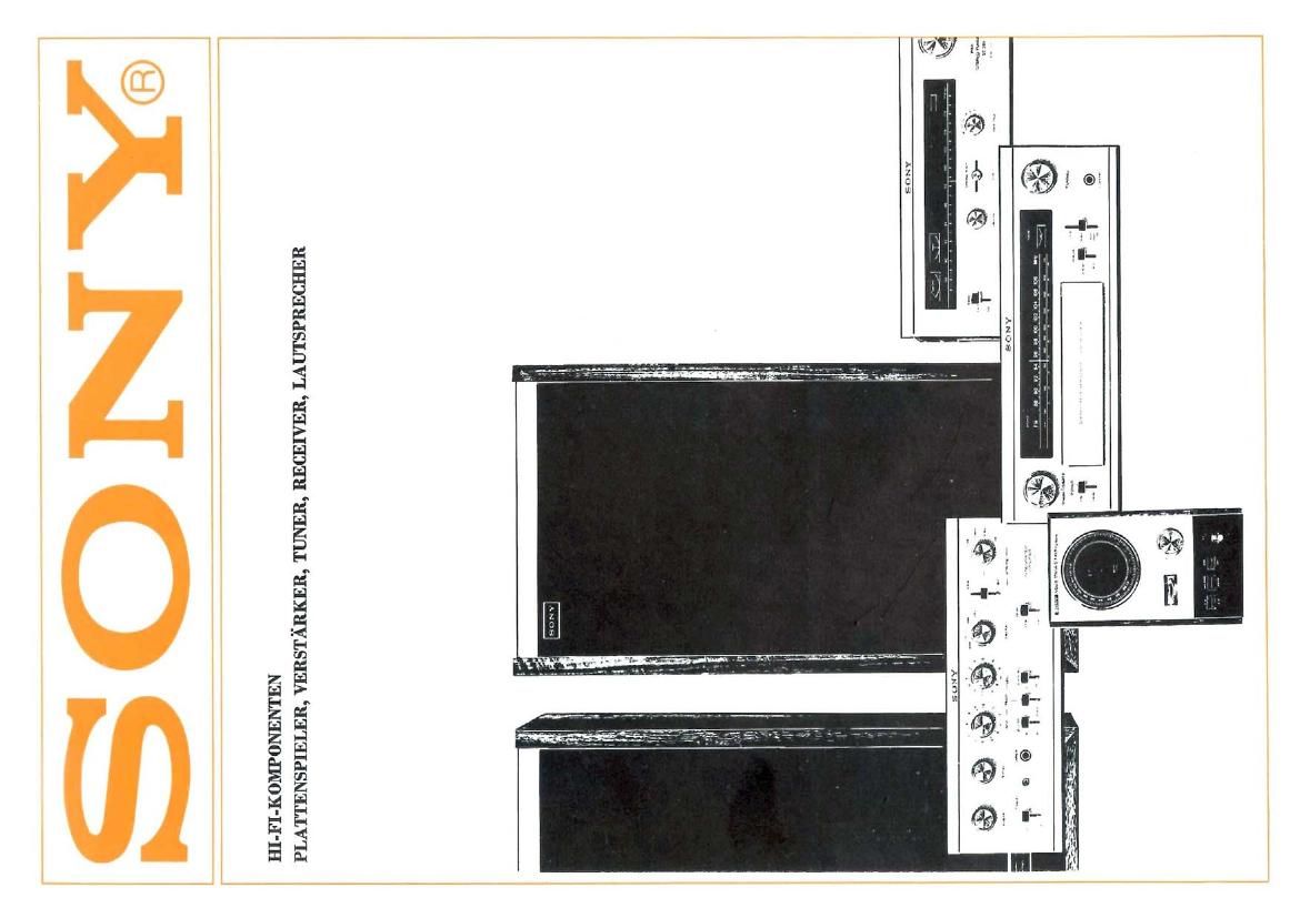 Sony 69 Hi Fi Stereo Bausteine Catalog