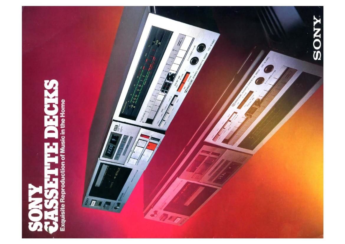 Sony 81 Cassette Decks Catalog