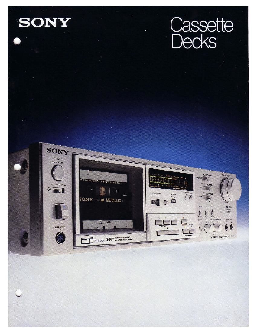 Sony Cassette Deck Brochure 1980