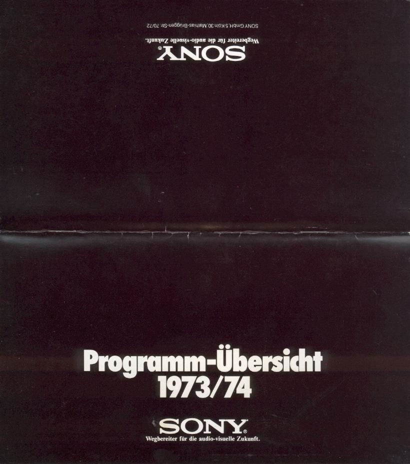 Sony Overview 1973 74 Catalog