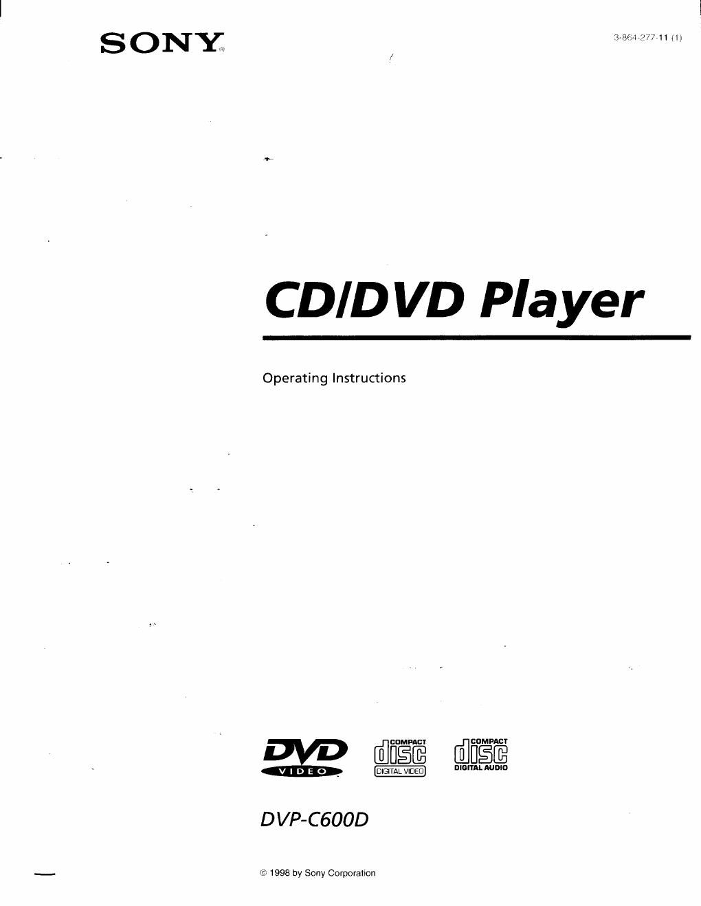 sony dvpc 600 d owners manual