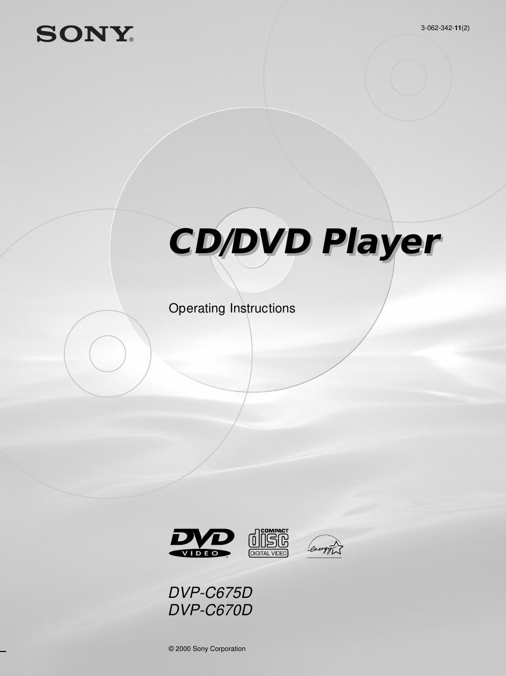 sony dvpc 670 d owners manual