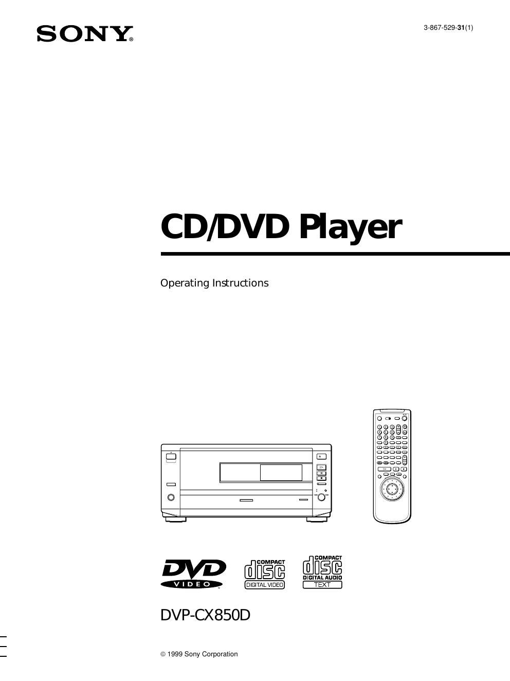 sony dvpcx 850 d owners manual