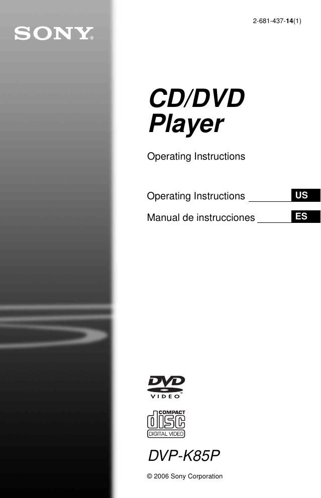 sony dvpk 85 p owners manual