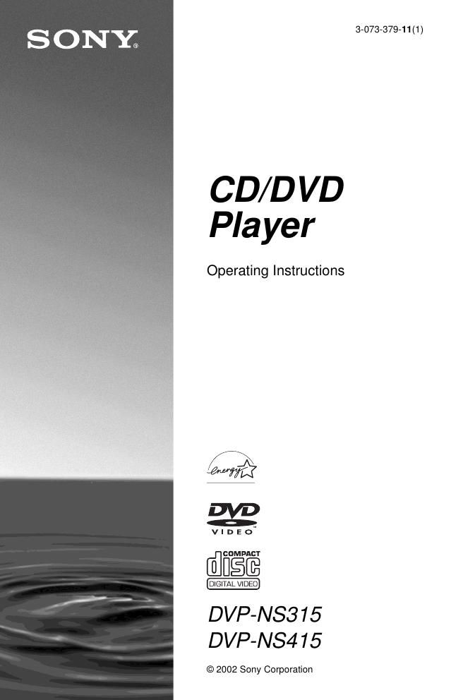 sony dvpns 415 owners manual