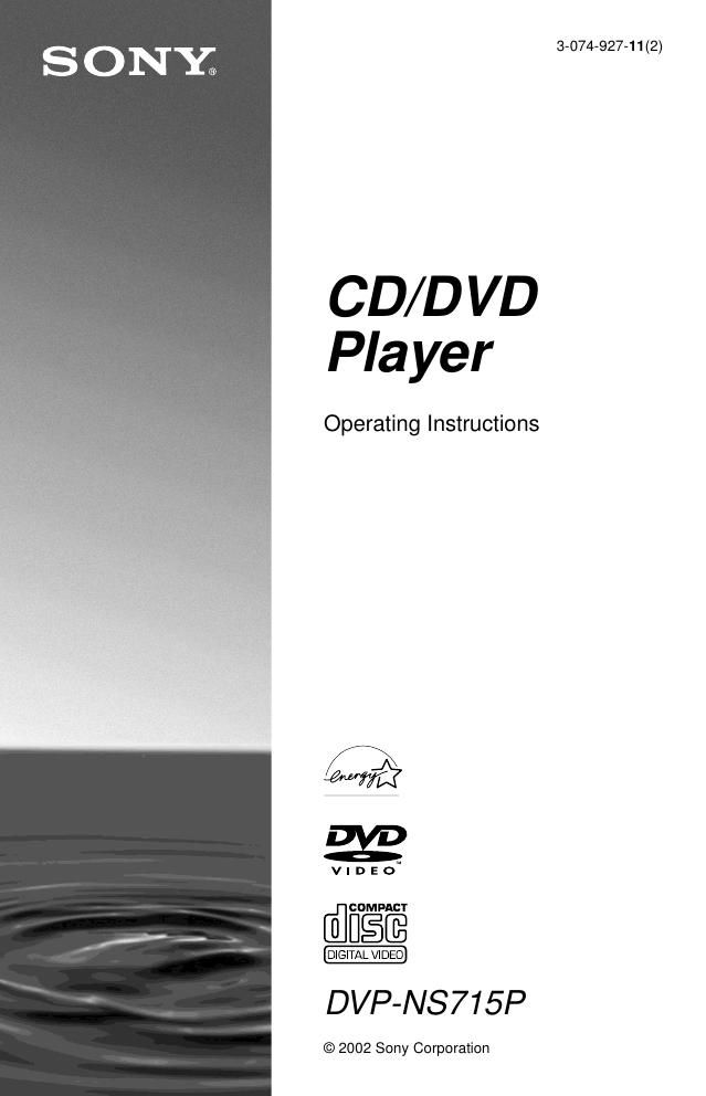 sony dvpns 715 p owners manual