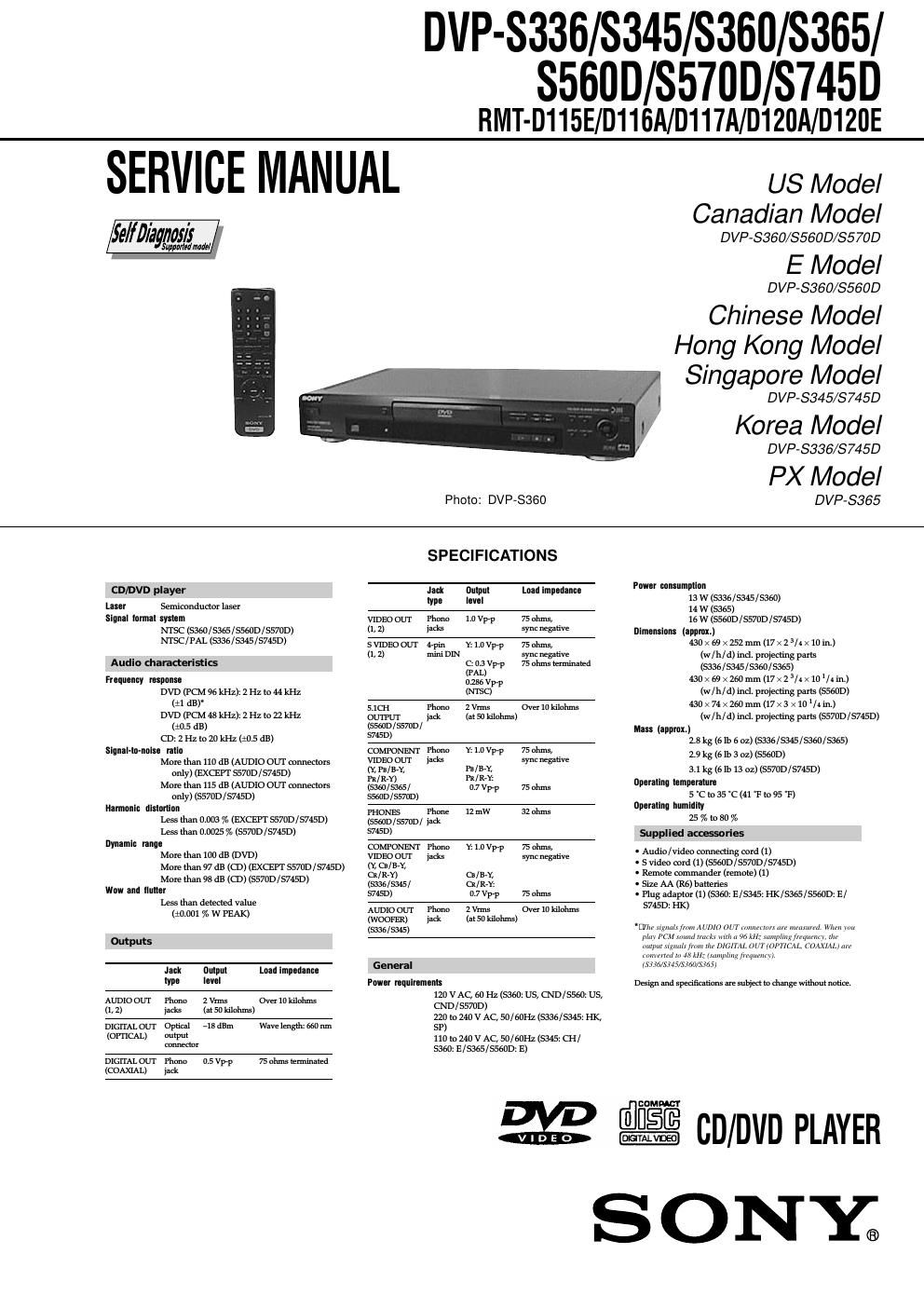 sony dvps 336 service manual