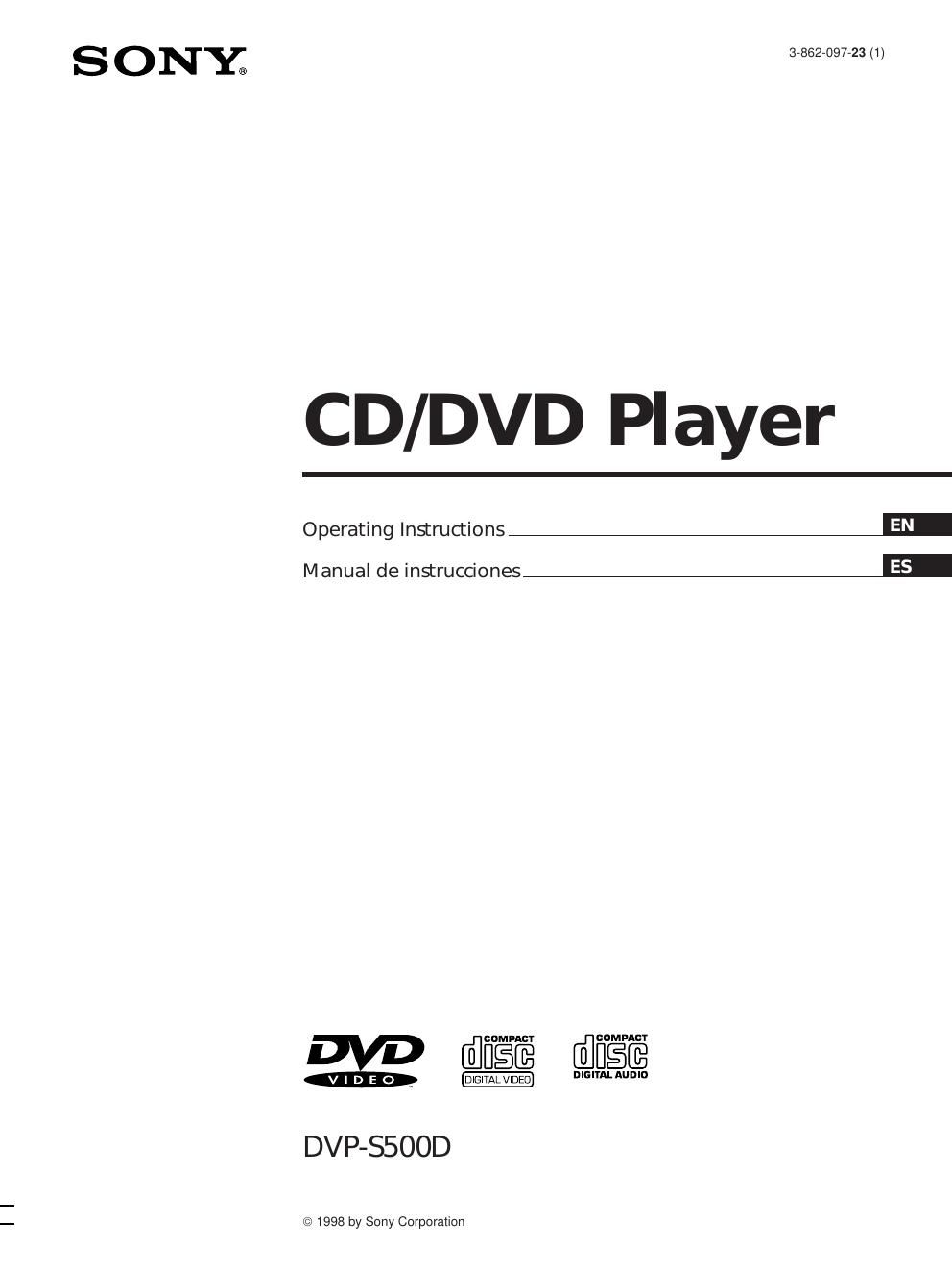 sony dvps 500 d owners manual