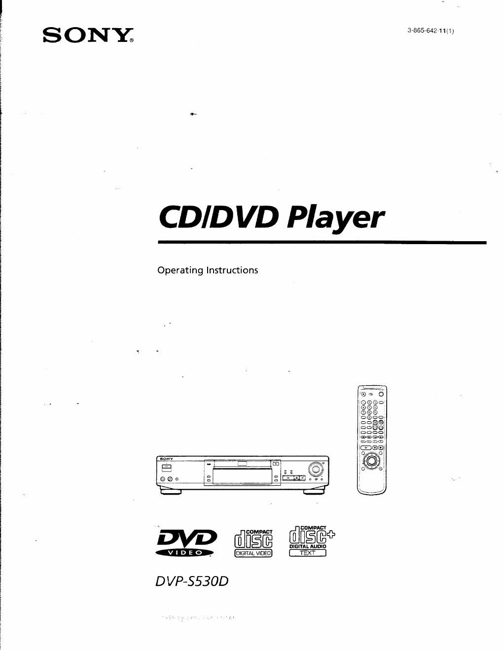 sony dvps 530 d owners manual