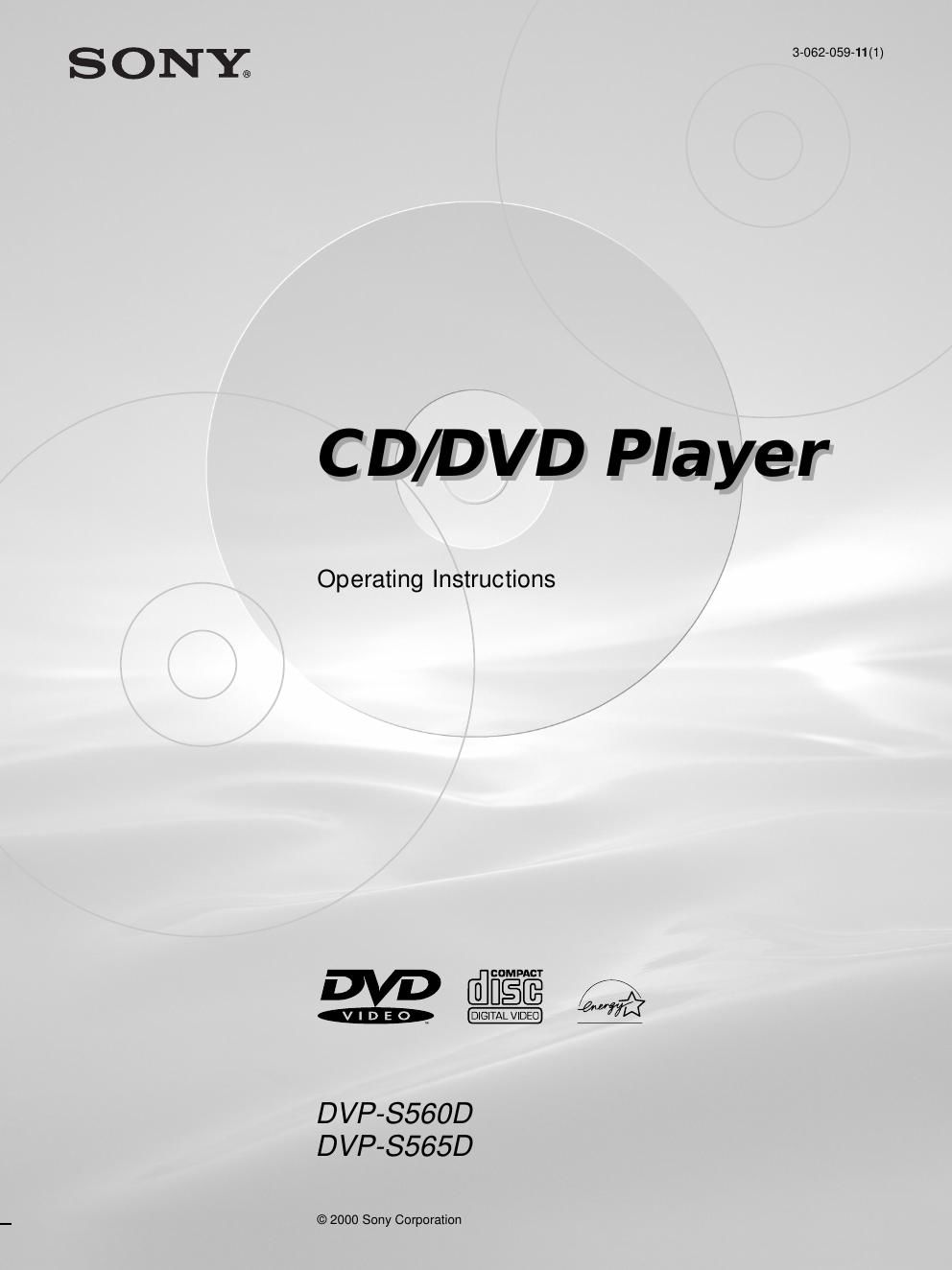 sony dvps 560 d owners manual