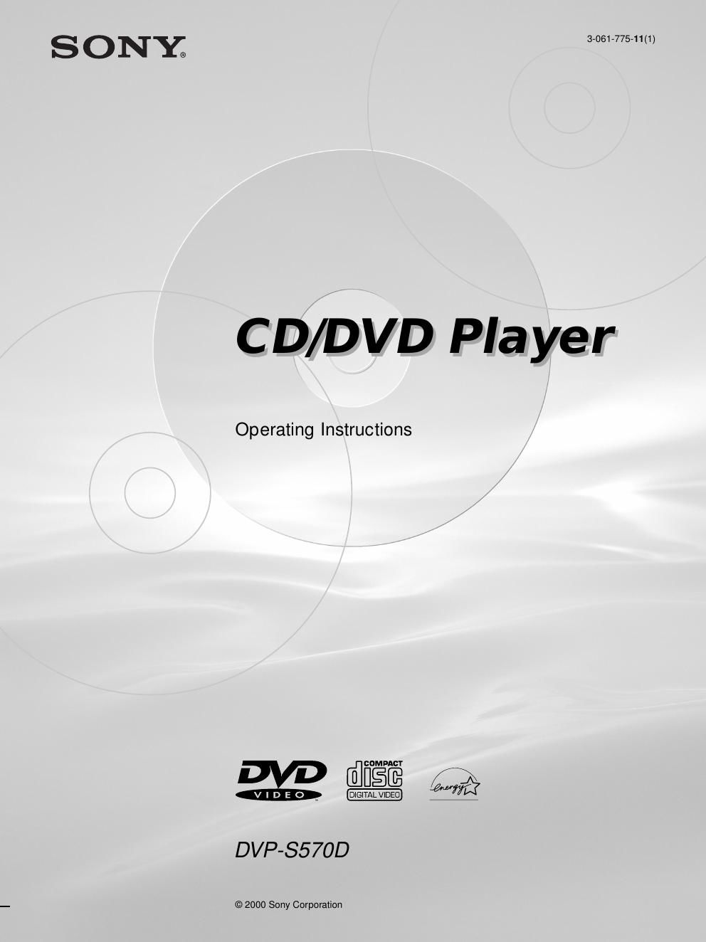 sony dvps 570 d owners manual