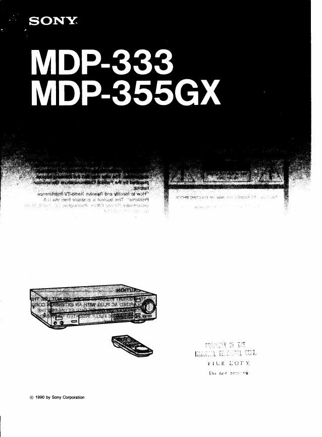 Sony MDP 355GX Owners Manual