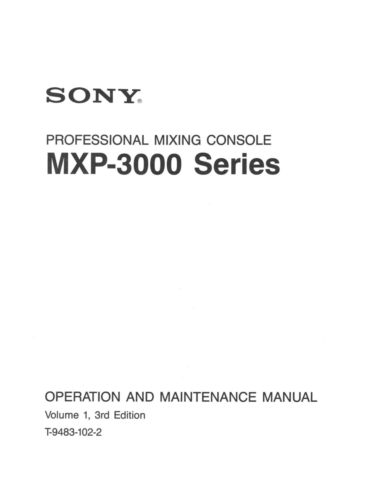 sony mxp 3000 owners manual