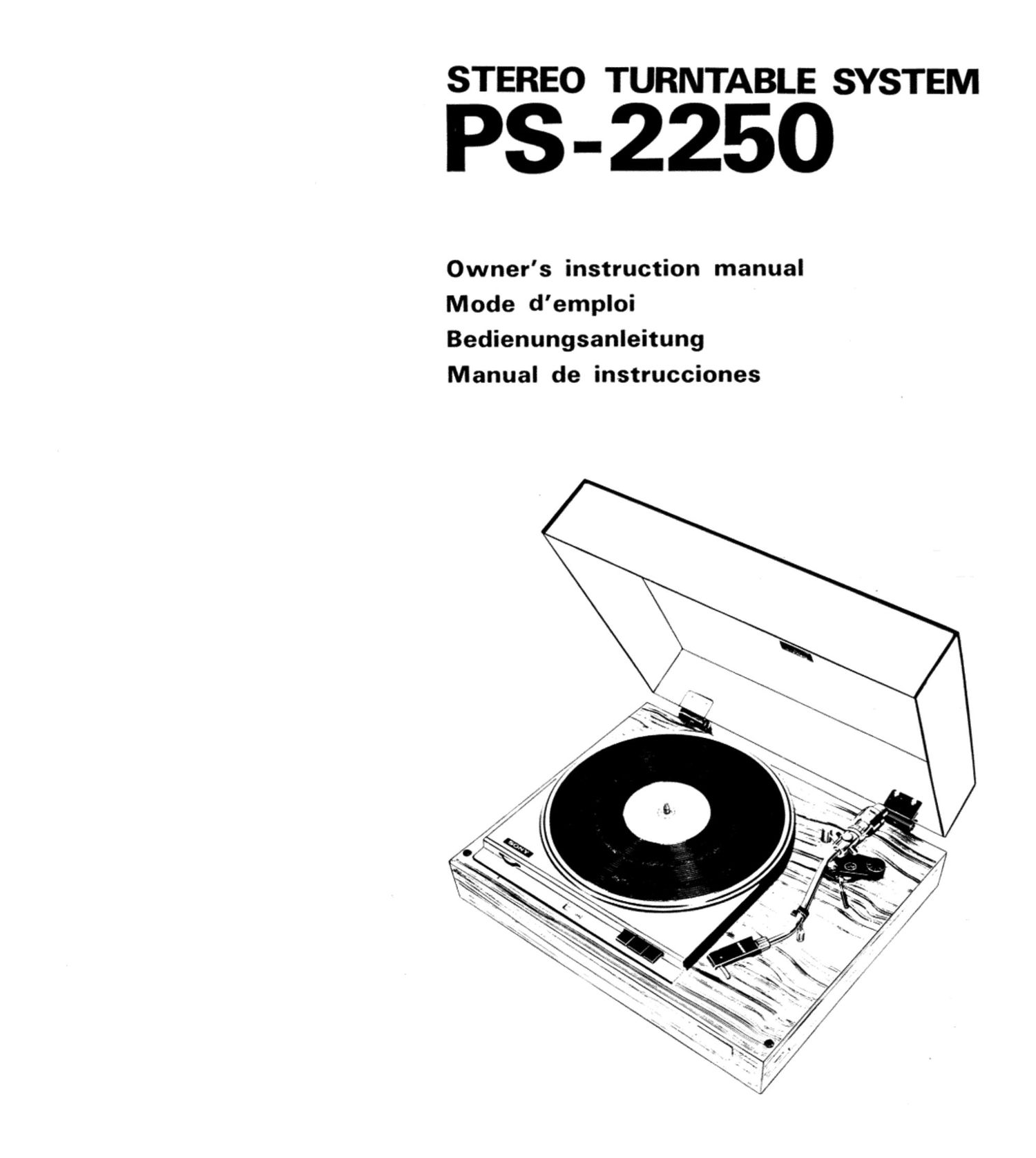 Sony PS 2250 Owners Manual