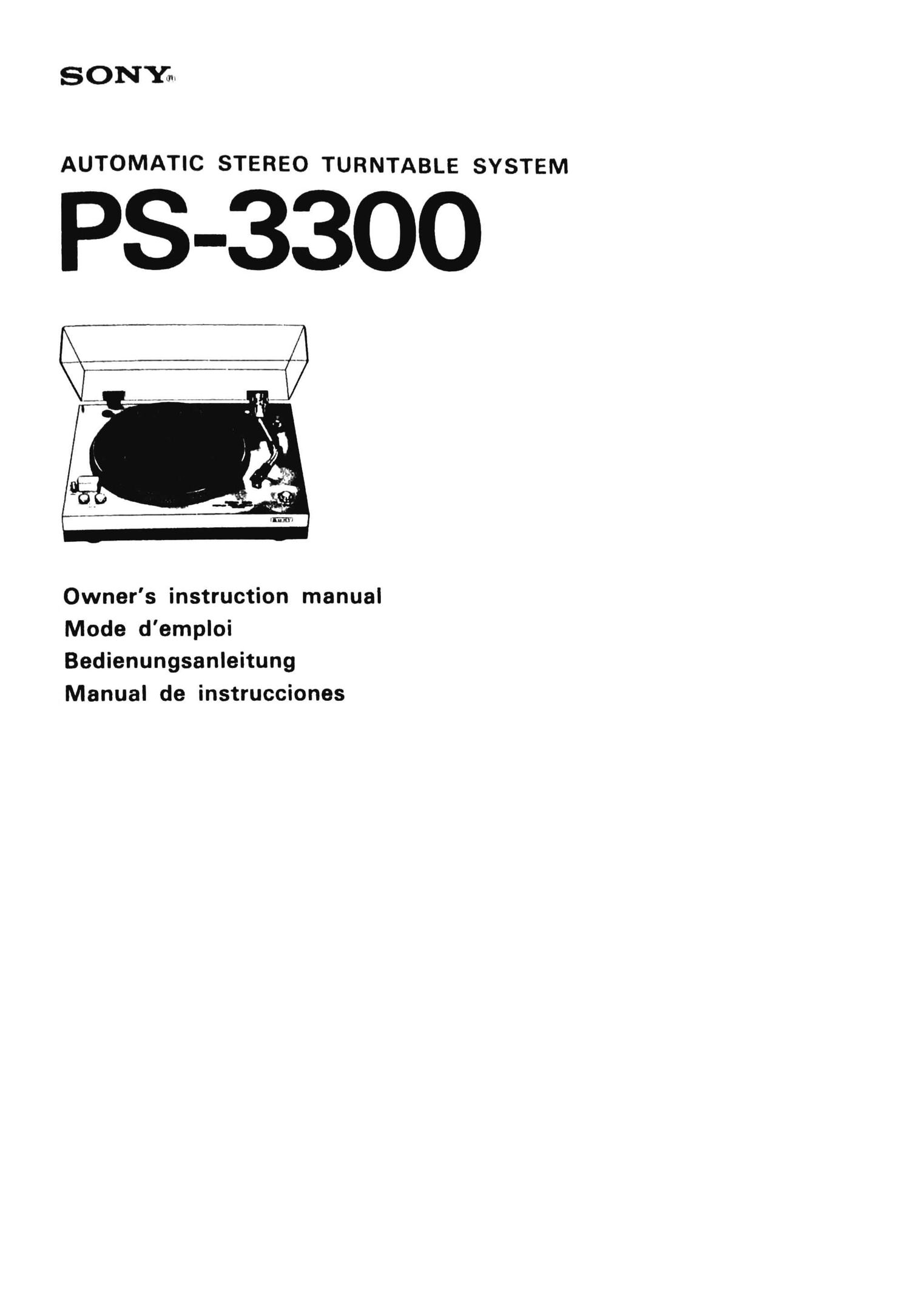 Sony PS 3300 Owners Manual