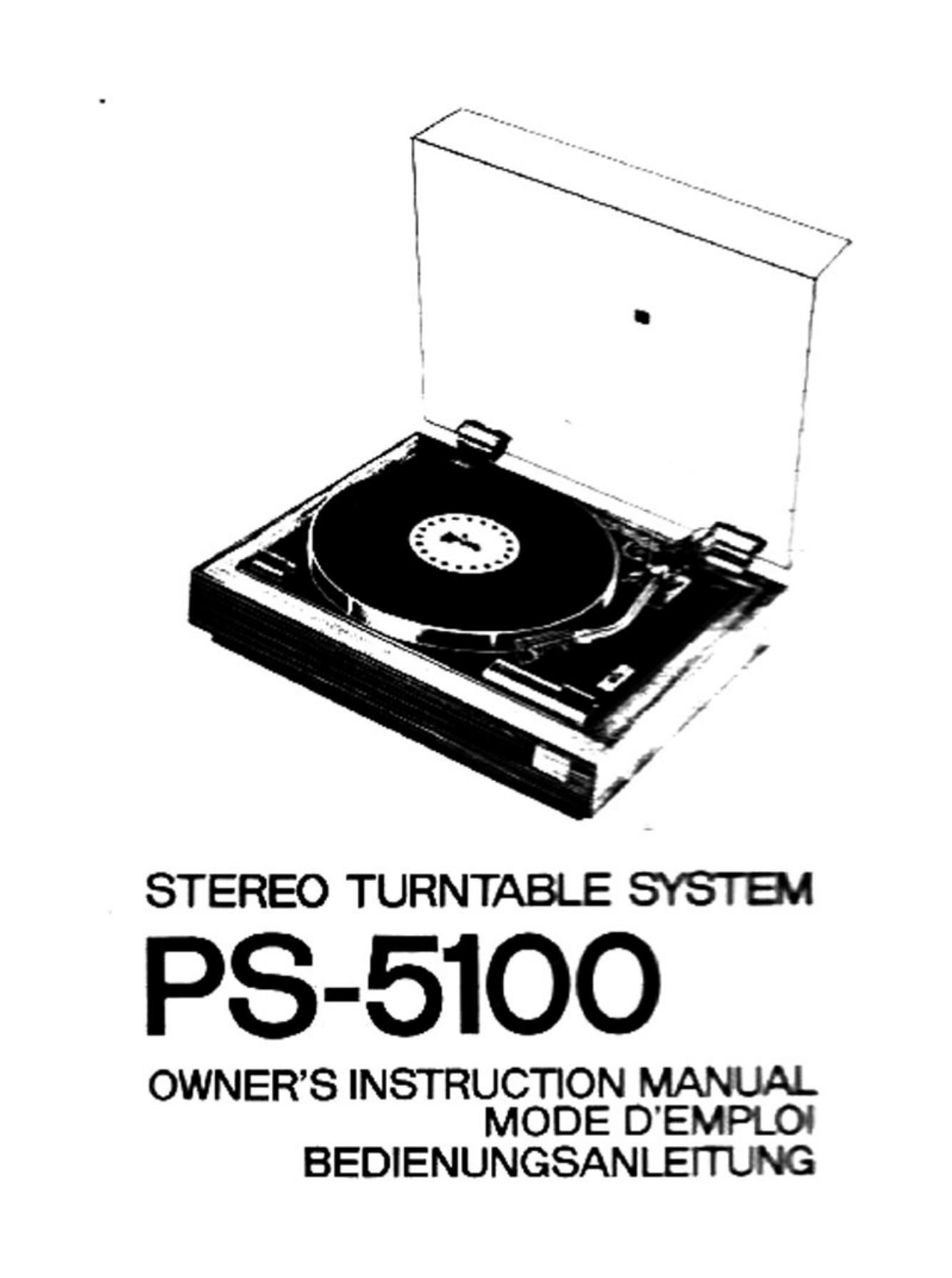 Sony PS 5100 Owners Manual