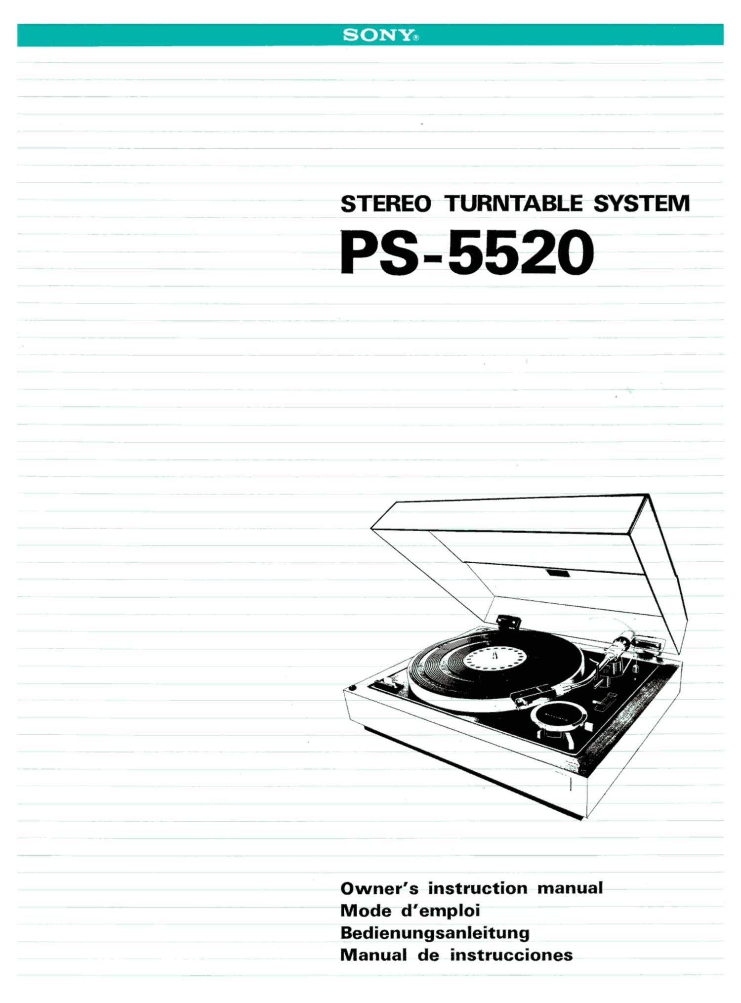 Sony PS 5520 Owners Manual