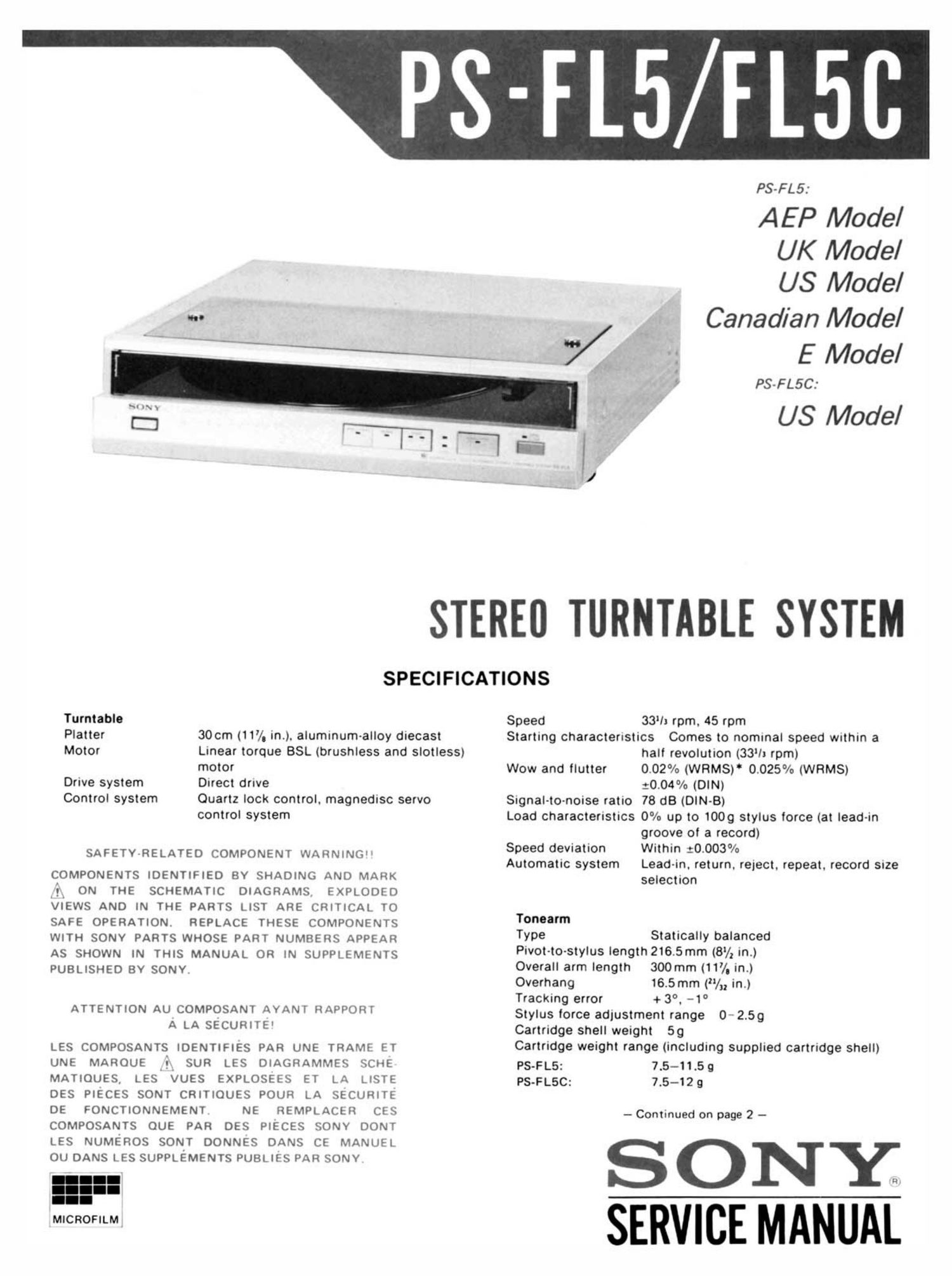 Epuisé :( SONY PS-FL5 – Vintage-Audio-Conseils