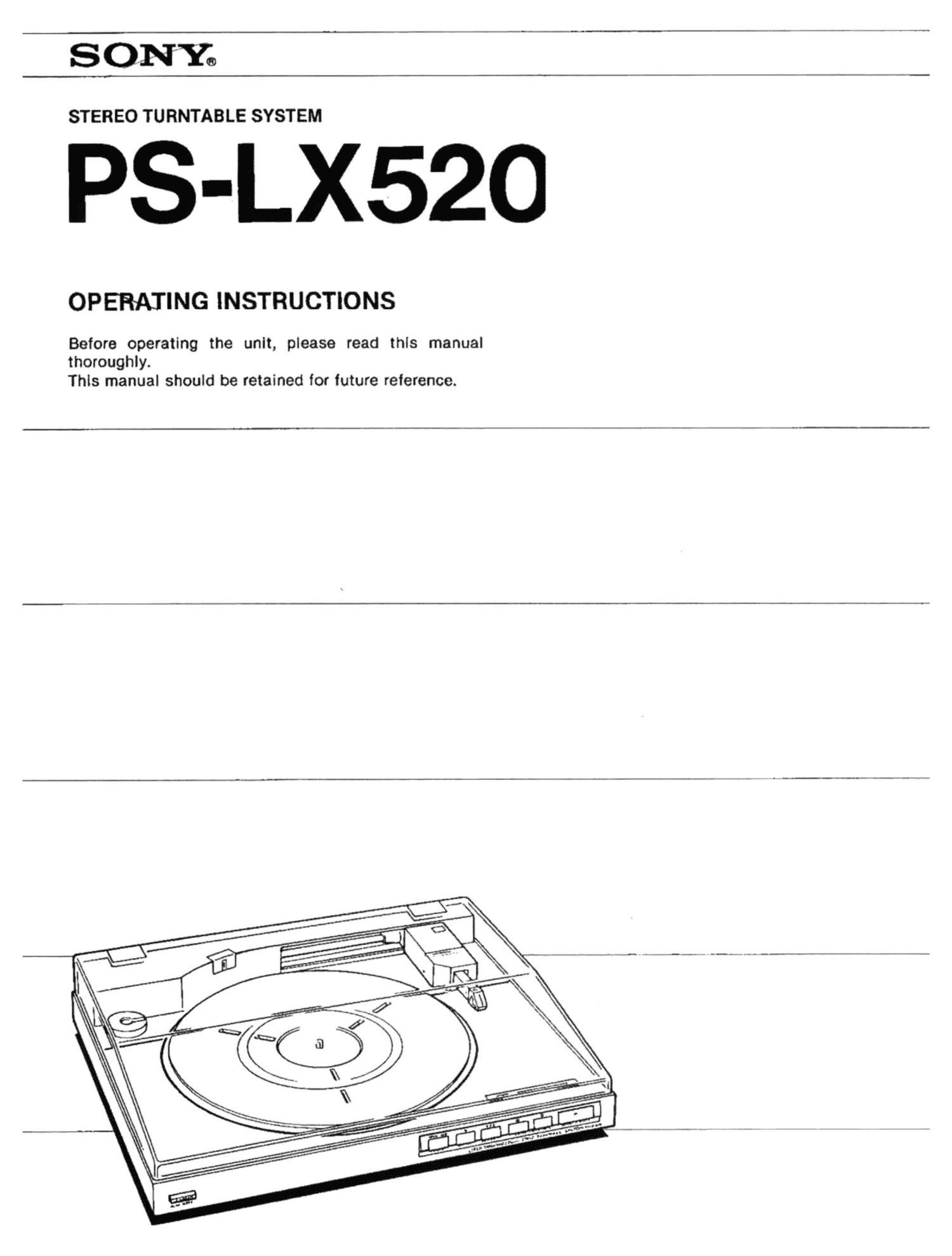 Sony PS LX 520 Owners Manual