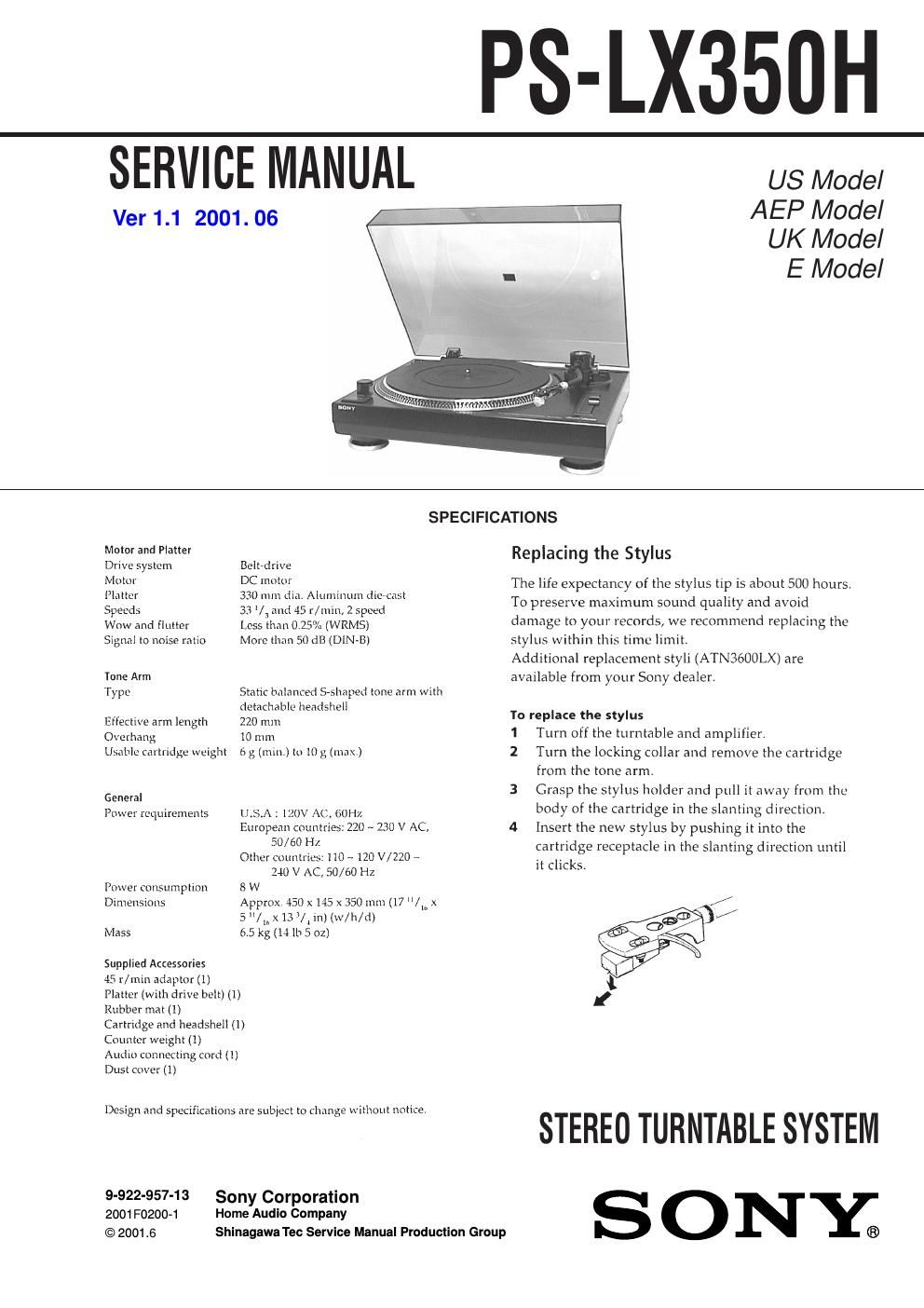 sony ps lx 350 h service manual