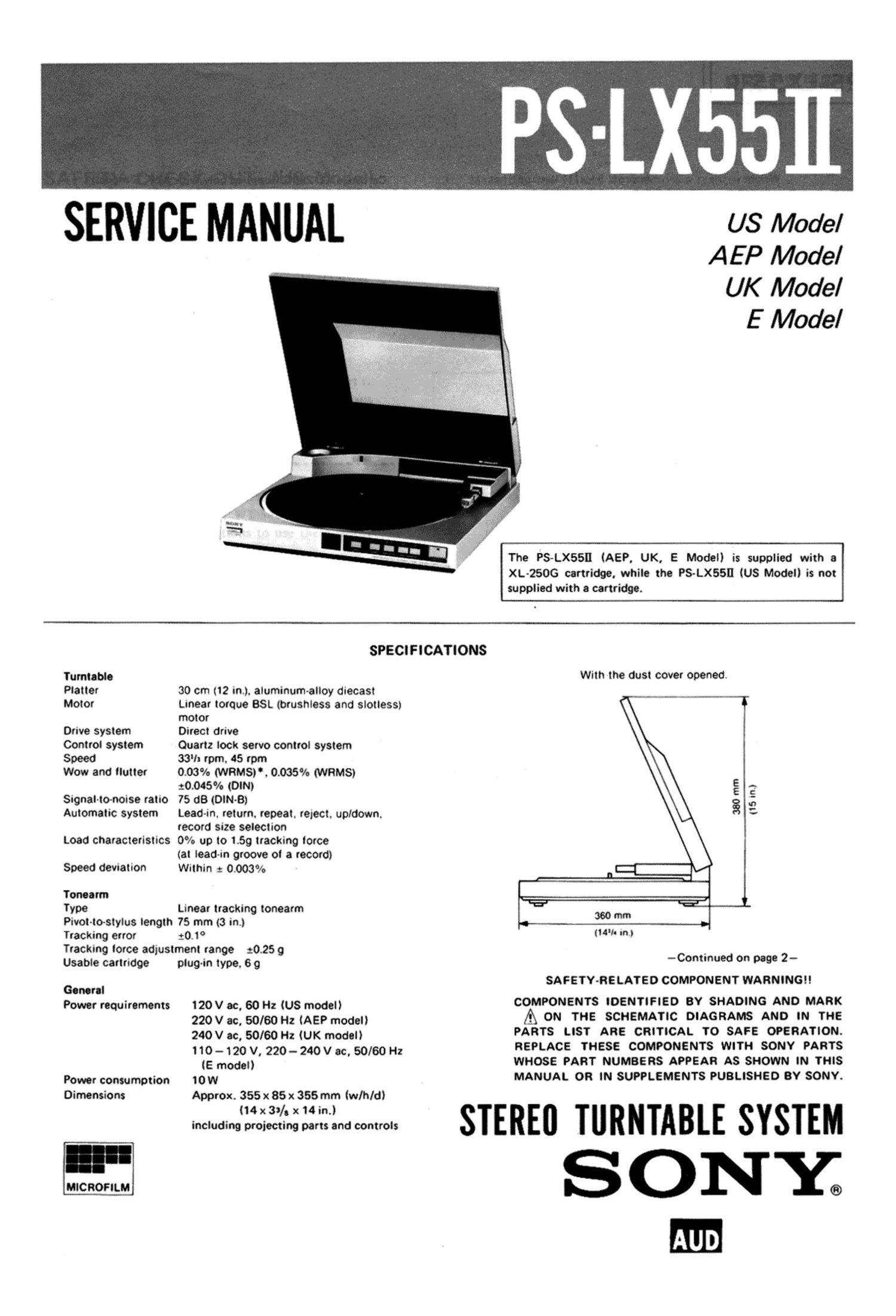 sony ps lx 55 mk2 service manual