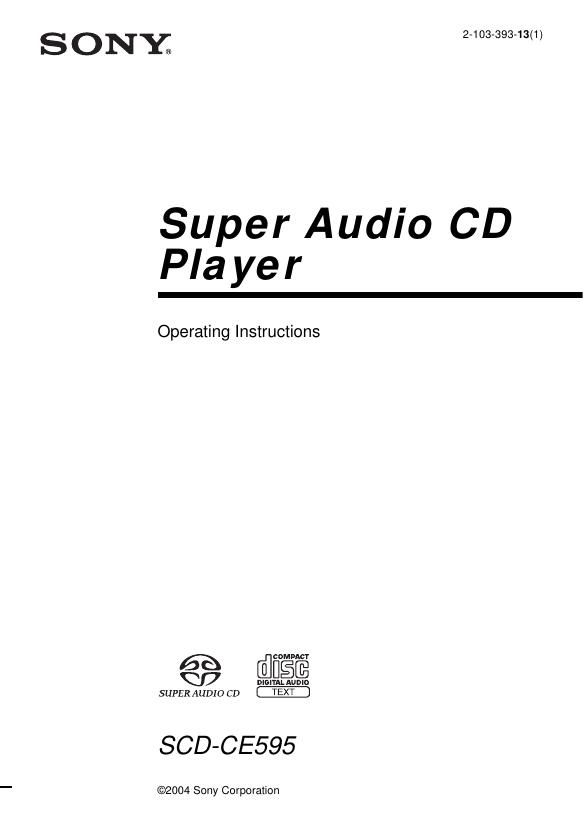 Sony SCD CE595 Owners Manual