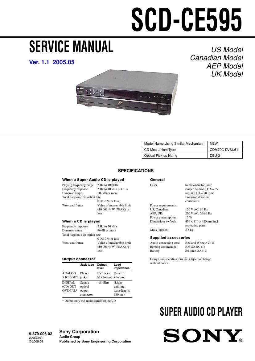 Sony SCD CE595 Service Manual
