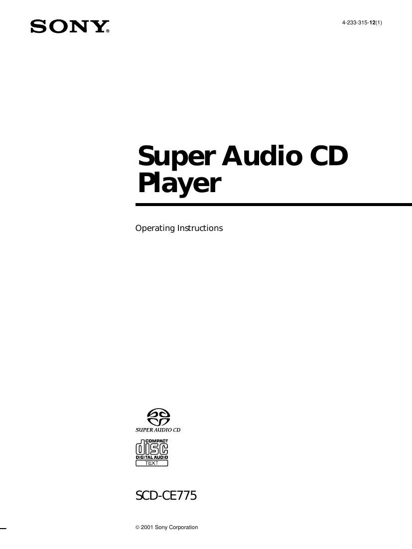 Sony SCD CE775 Owners Manual