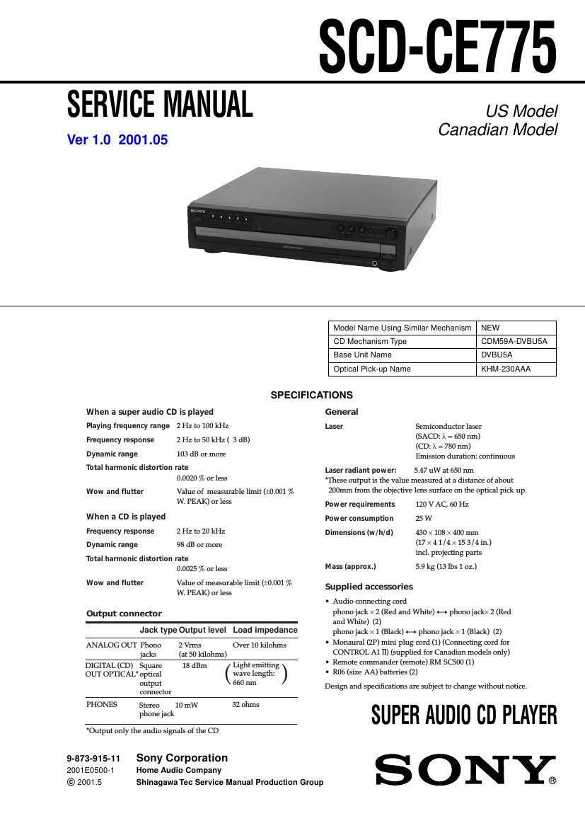 Sony SCD CE775 Service Manual