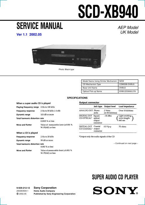 Sony SCD XB940 service manual 2