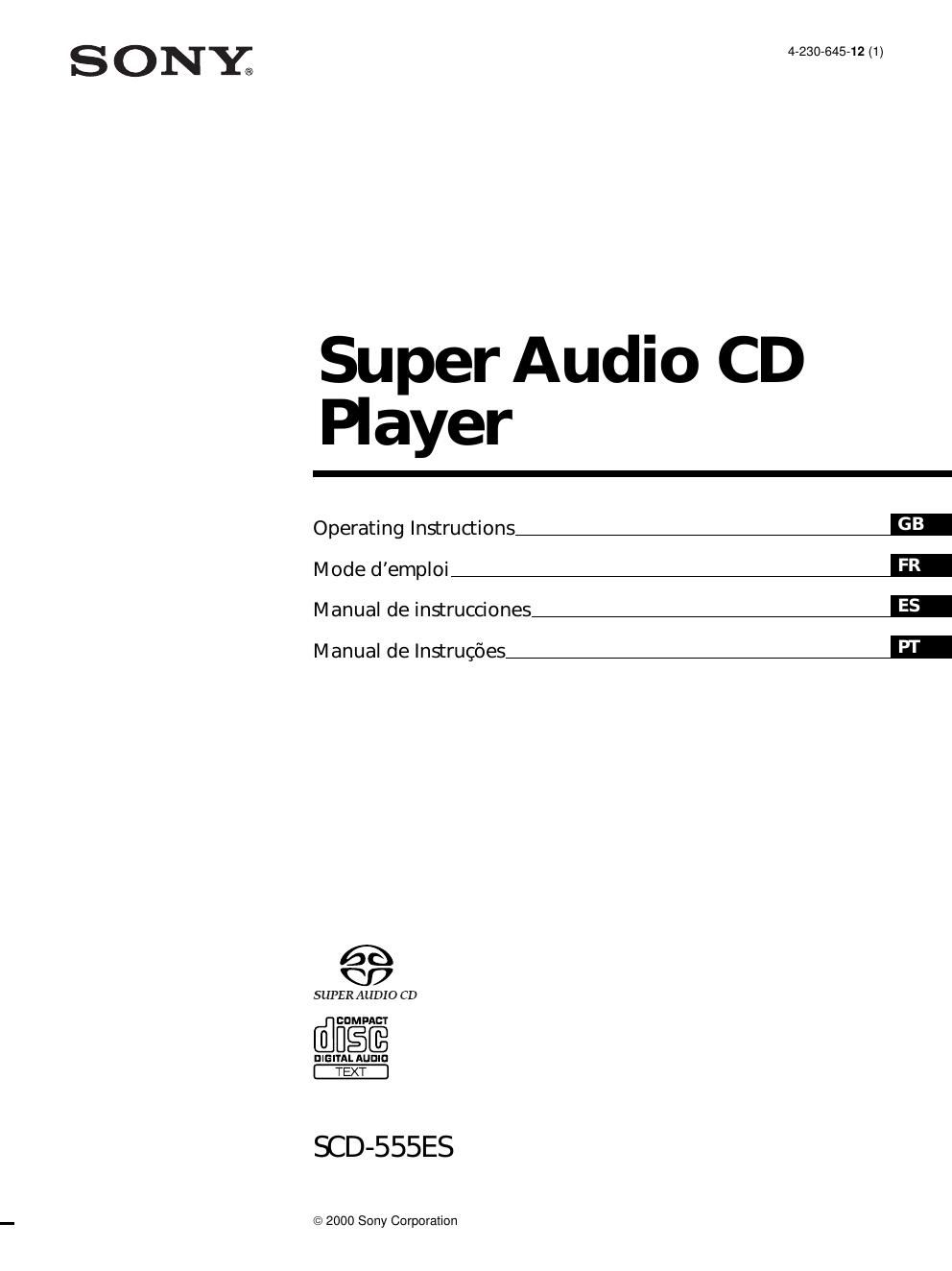 sony scd 555 es owners manual